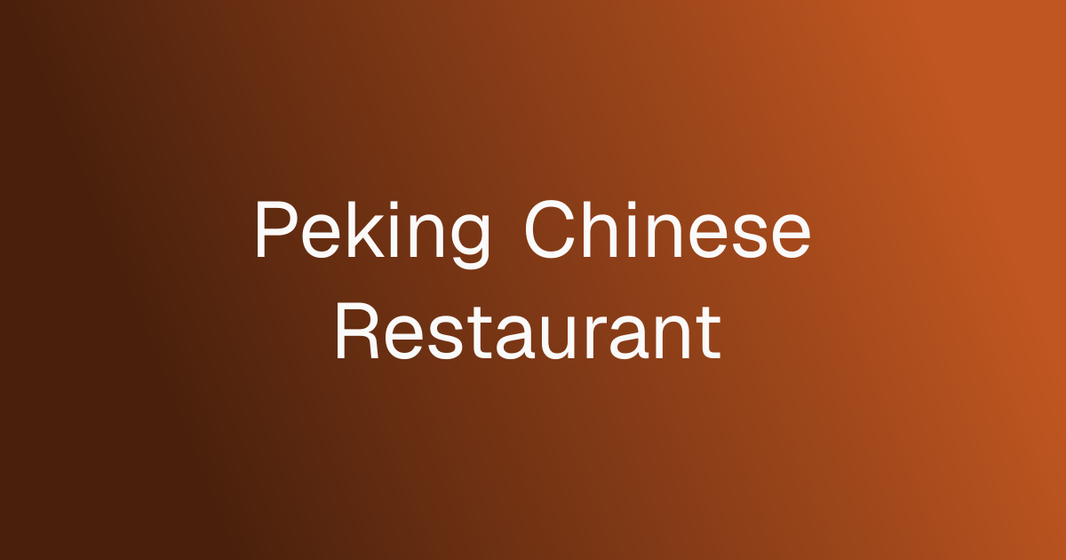 Peking Chinese Restaurant cover